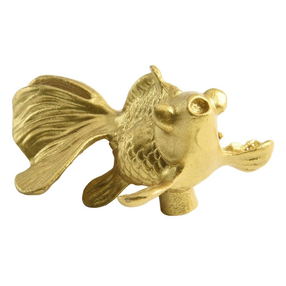 Vibrant Goldfish Cabinet Drawer Knobs Solid Brass Material Stylish Handle