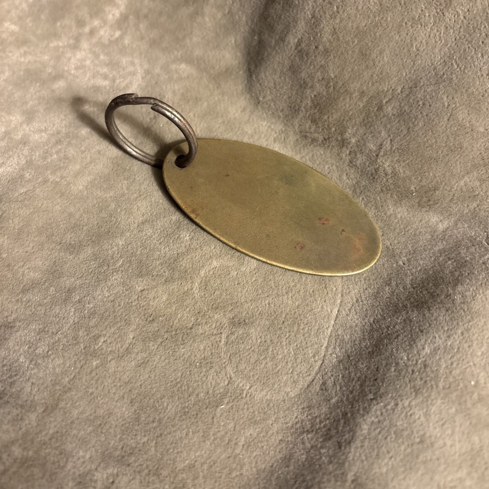 Vintage Solid Brass DUESENBERG ￼Eight Oval Keychain Tag With Eagle Design