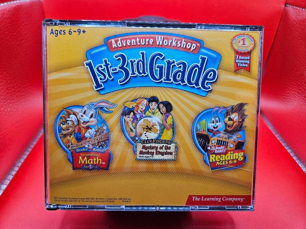 Adventure Workshop 1st-3rd Grade (CD-ROM, 2002, Learning Company) 3-Disc -Set PC