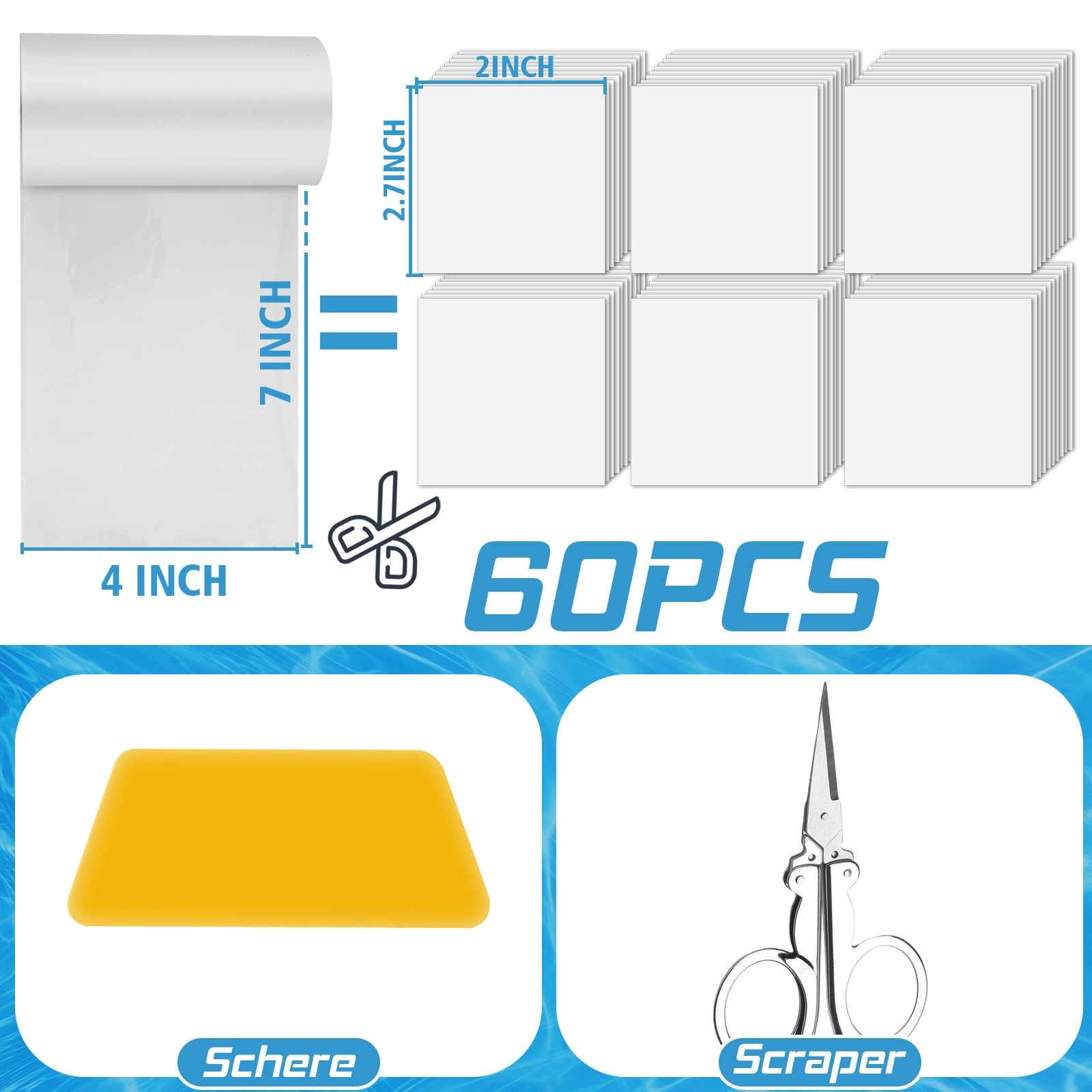 4 in x 7 ft Roll Air Mattress Patch Kit, Underwater Pool Liner Patch Kit for ...