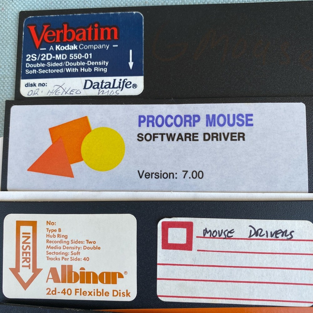 Key Mouse Procorp Utilities Drivers Software Disk 5.25” Floppy Vintage PC Comput