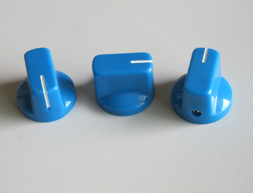 10x Guitar AMP Effect Pedal Knobs Davies 1510 Style Pointer Knob Set Screw Blue