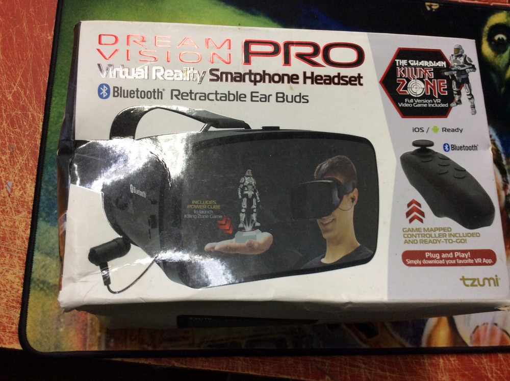 Dream Vision Pro Virtual Reality VR Smartphone Headset Ear Buds iPhone Samsung