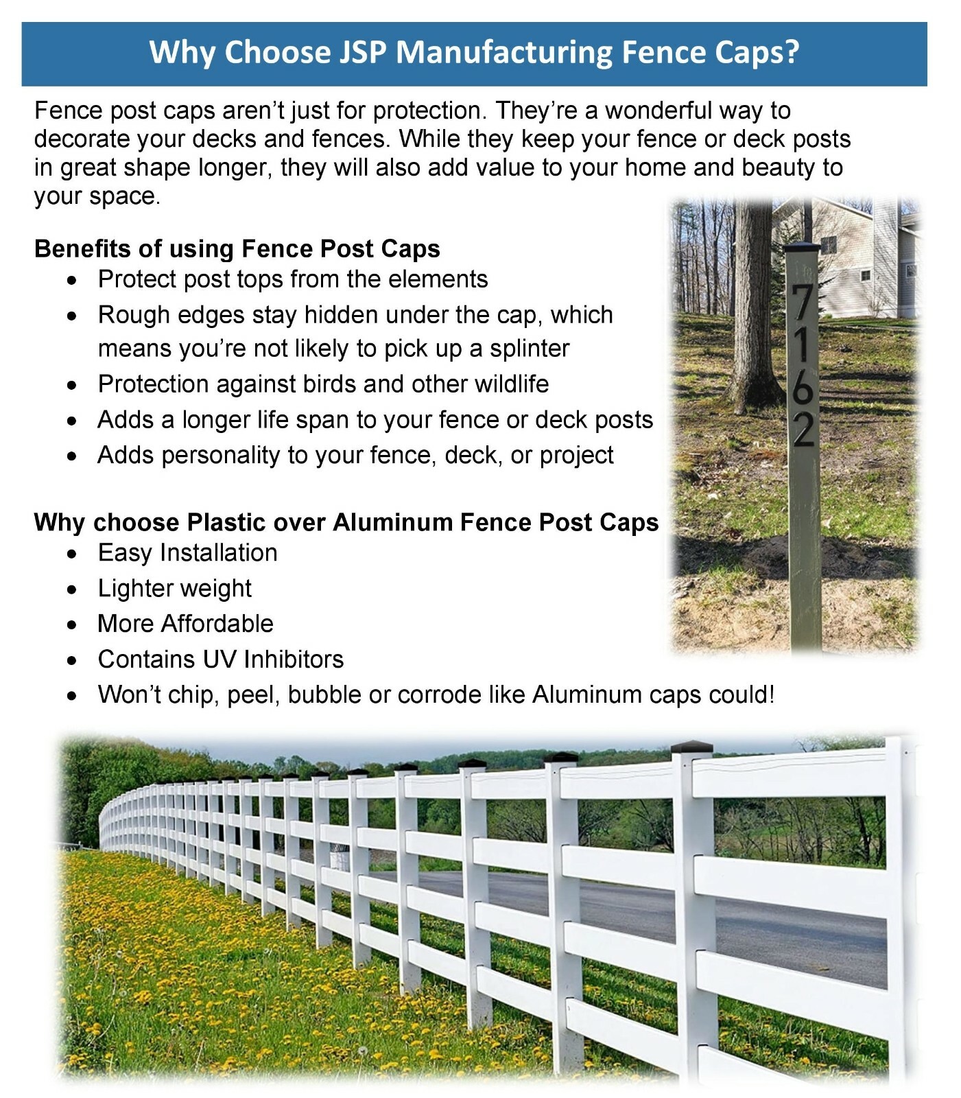 Plastic Pyramid 5x5 Nominal (4-1/2"x4-1/2") Fence Post Cap with Pre-Drilled Hole