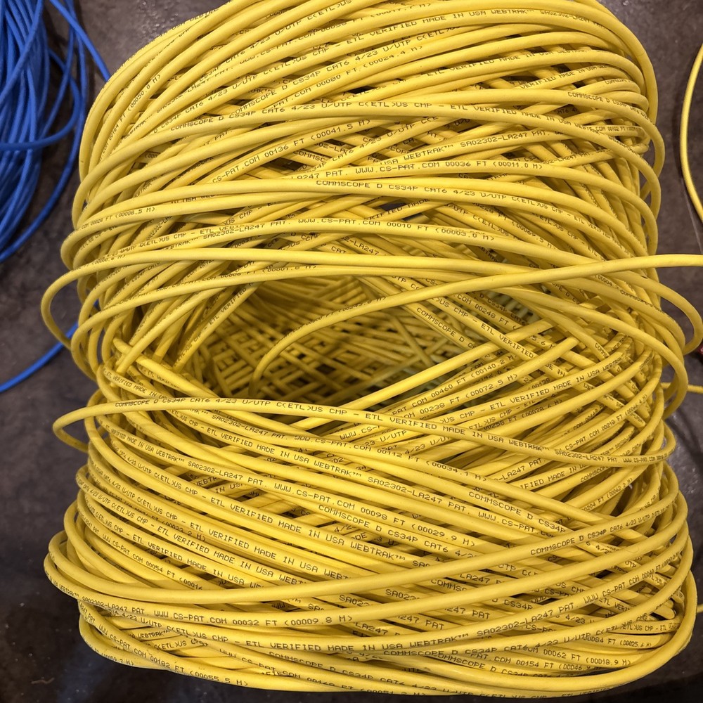Commscope CS34P Cat6 4/23 U/UTP CMP Yellow Plenum 600ft