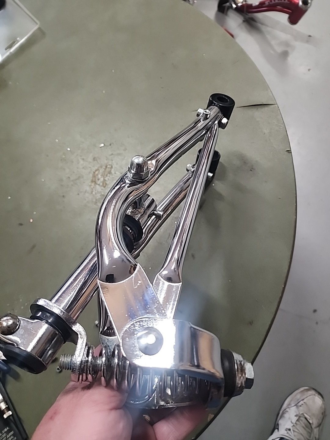 SCHWINN LIL STINGRAY TRICYCLE CHROME SPRINGER FRONT FORK HARD TO FIND NICE L$$K