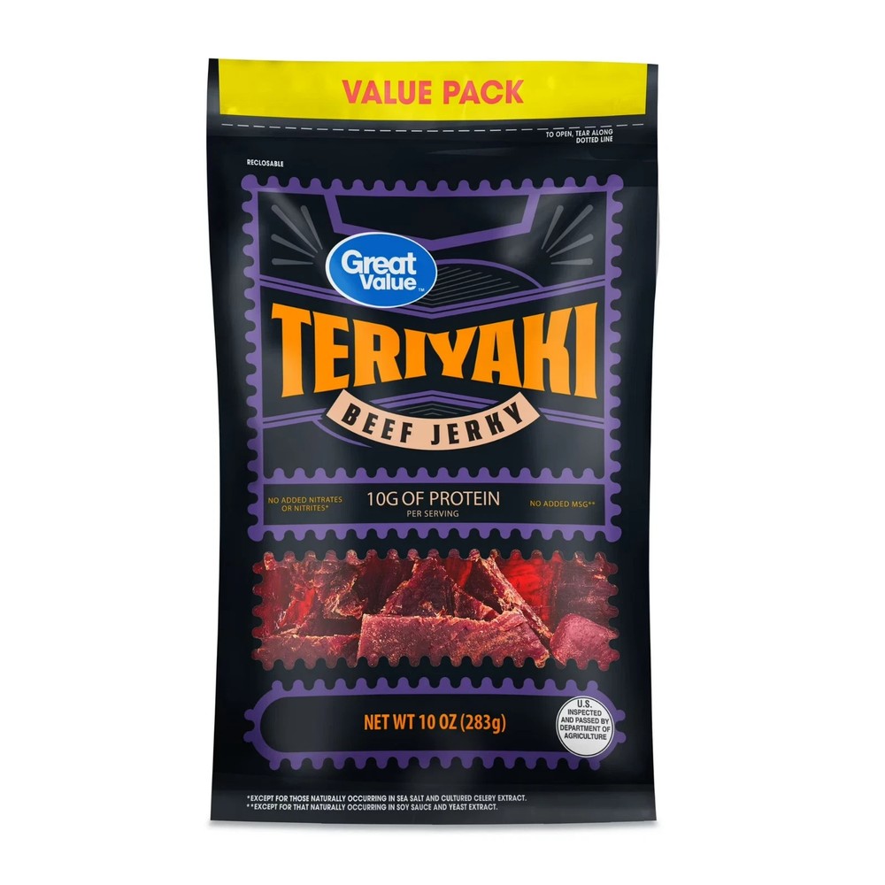 Great Value Teriyaki Beef Jerky Value Pack, 10 oz NEW