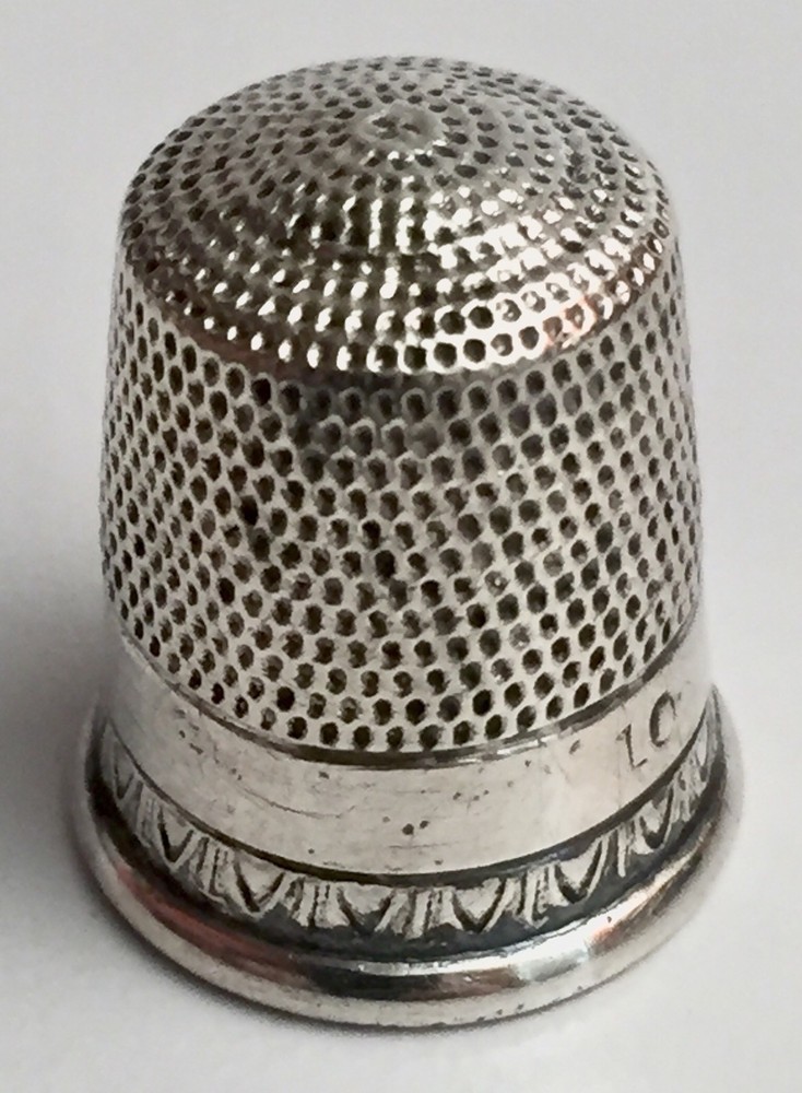 Vintage Signed Solid Sterling Silver 925 Sewing Thimble Size: 10