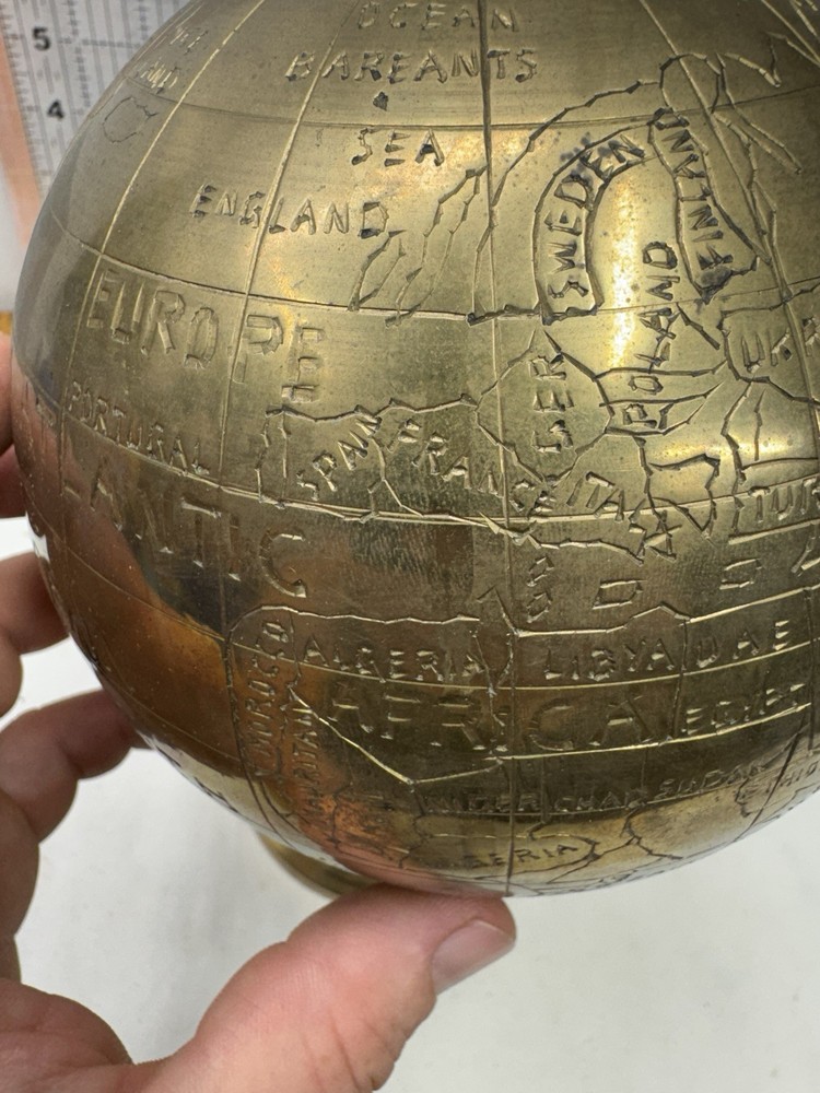 world globe on brass stand India