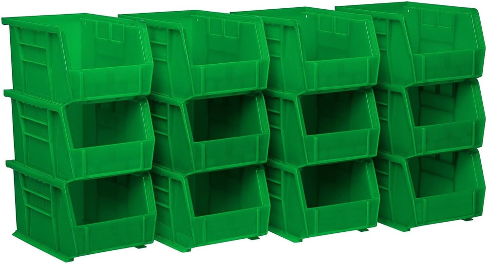 30237 Akrobins Plastic Storage Bins, Space-Saving Stackable Bins for Garage, Pan