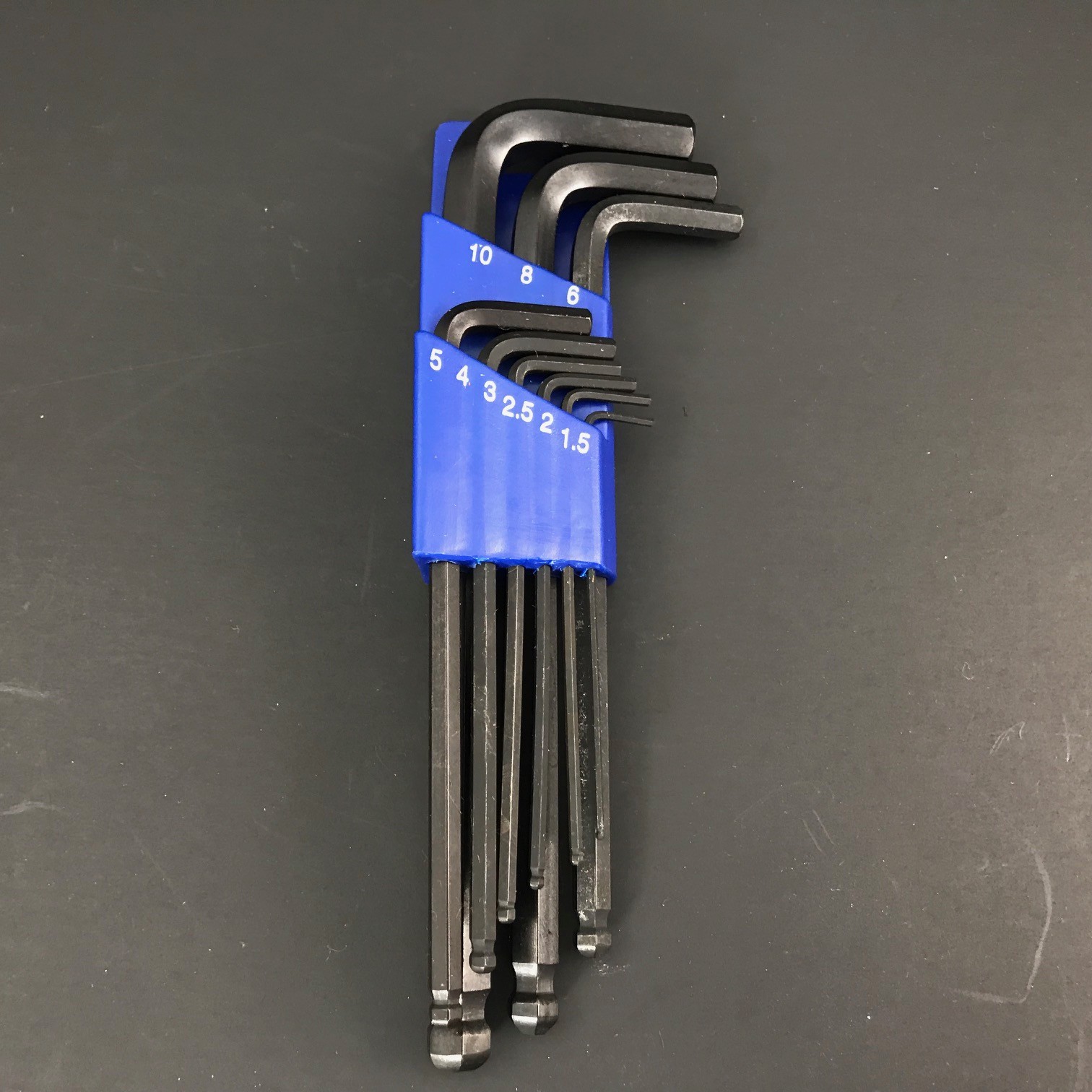 METRIC 9 pieces Hex Allen L Wrench Set Long Arm Ball End with tool holder New