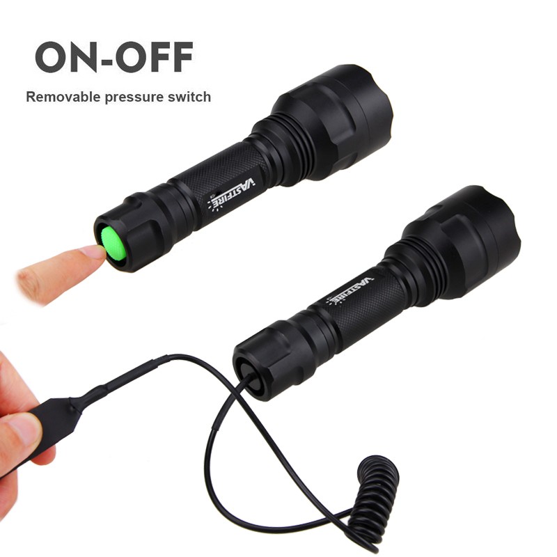 Predator Hunting Green Light LED Flashlight Torch Offset 20mm Rail Mount Kit