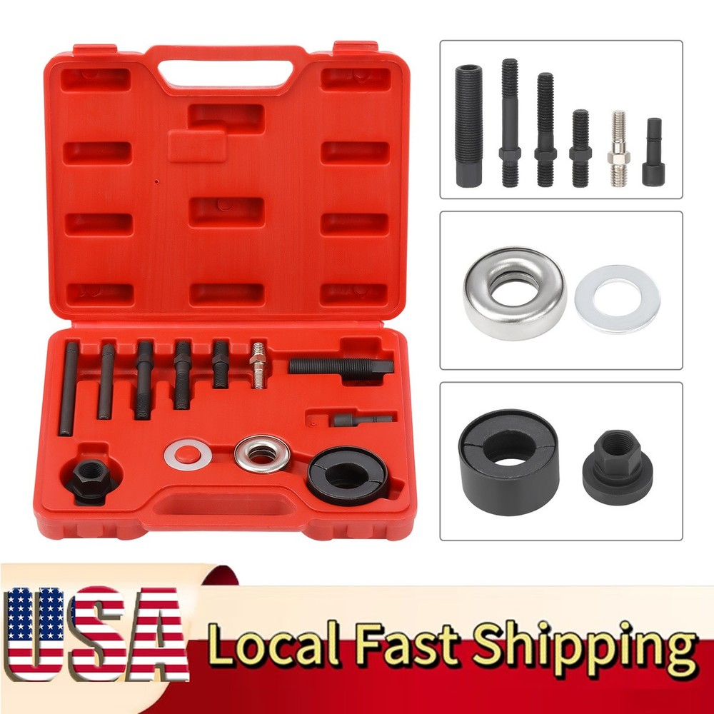 Power Steering Pump Pulley Puller Remover & Alternator Installer Tool Kit Set .