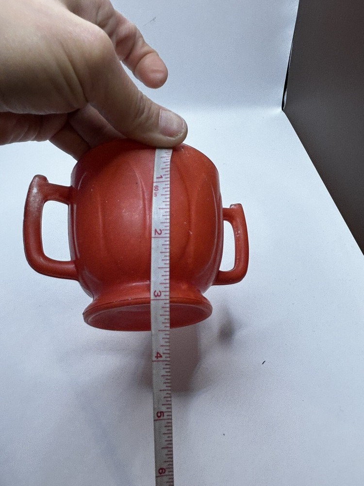 Hazel Atlas Pitcher Cup Orange Ribbed 1950s Replacement