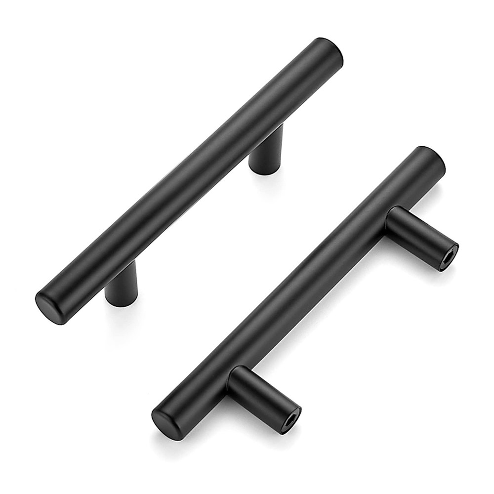 60 Pack | 5'' Cabinet Pulls Matte Black Stainless Steel Kitchen Drawer Pulls ...