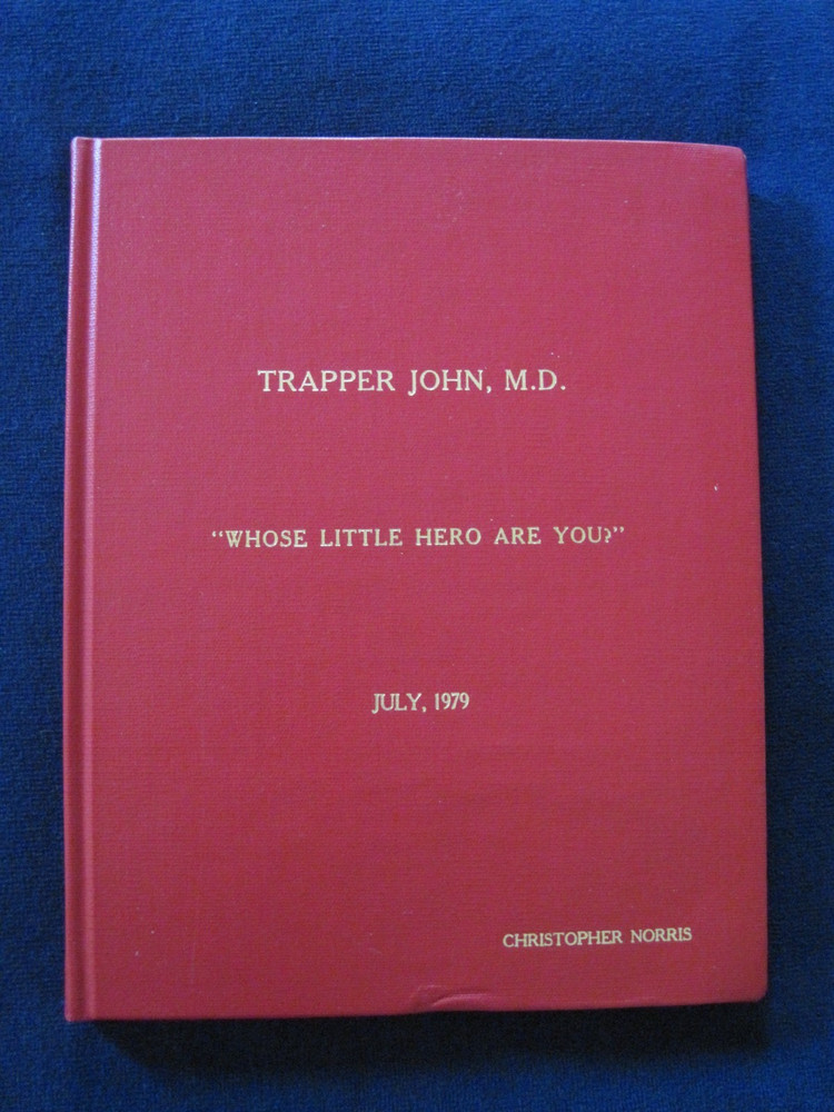 ORIGINAL TV SCRIPT 'WHOSE LITTLE HERO ARE YOU' TRAPPER JOHN MD -  'RIPPLES' COPY