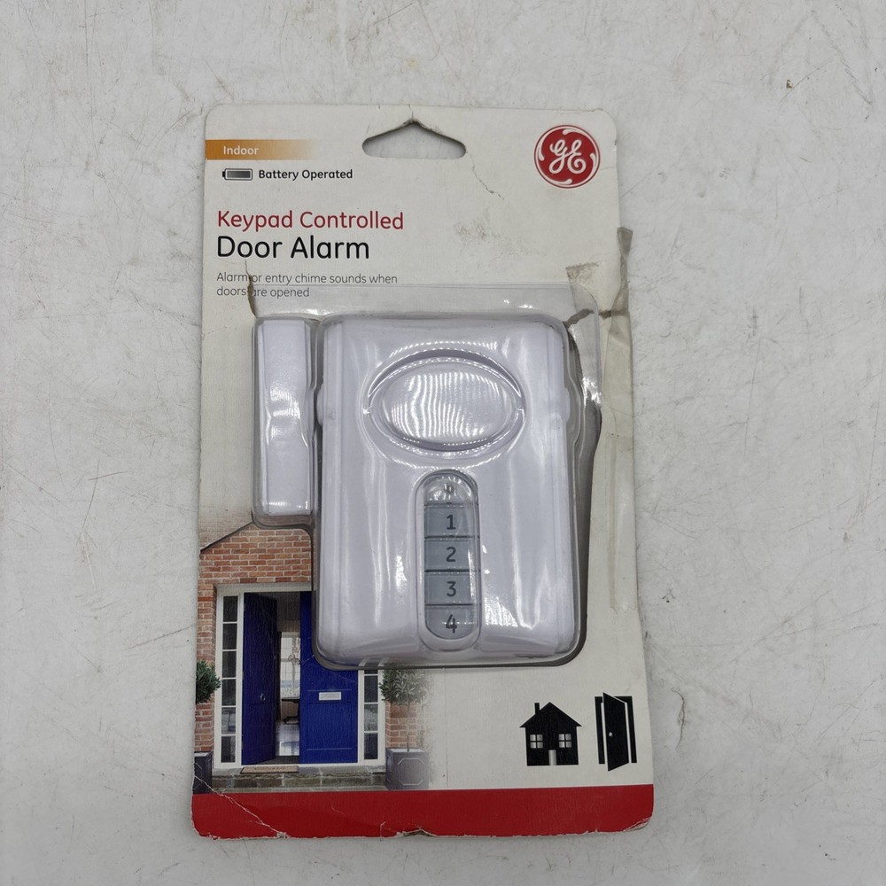 GE Keypad Controlled Door Alarm Programmable 4-Digit Code Sensor on sides