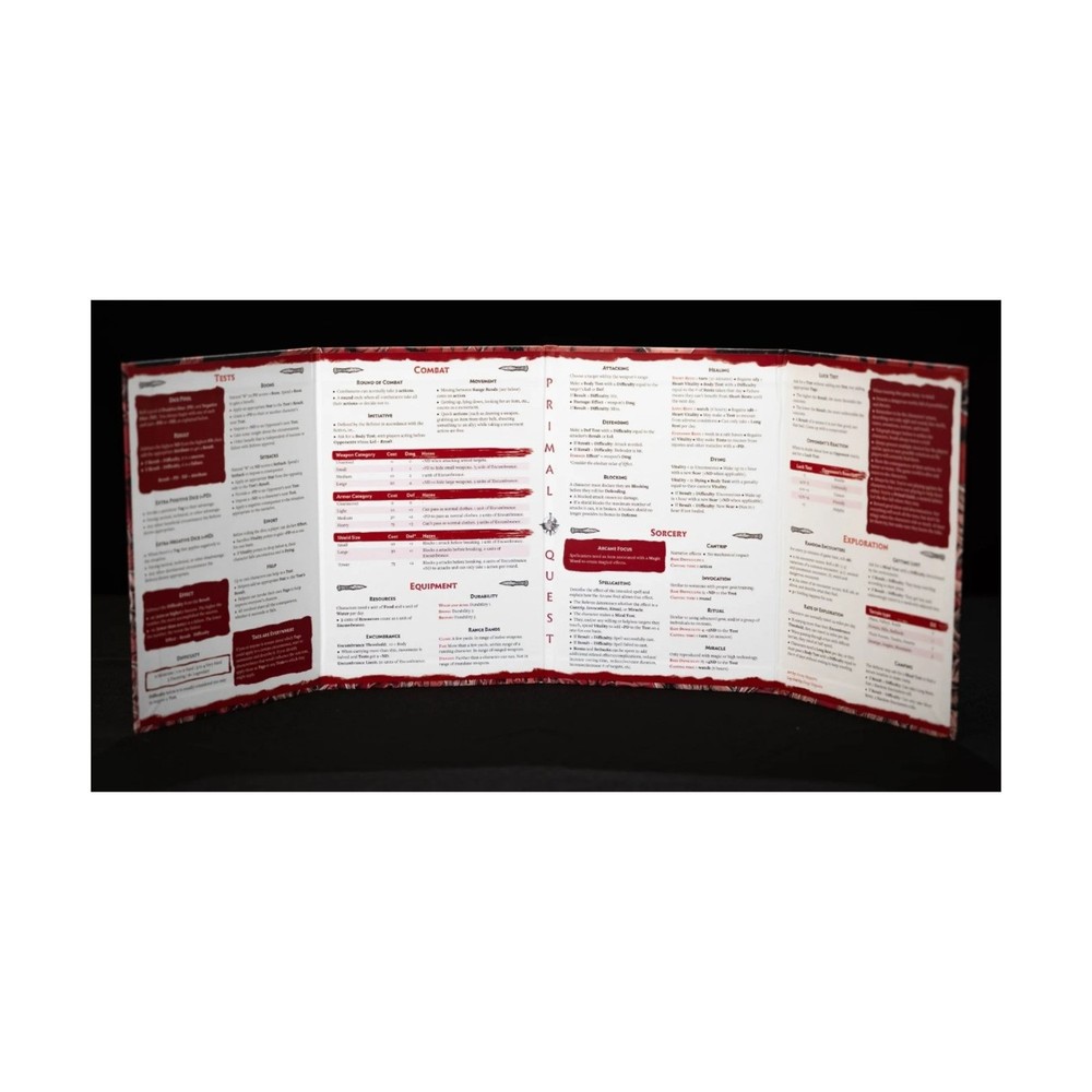 Exalted Funeral Horror RPG Primal Quest Referee Screen New