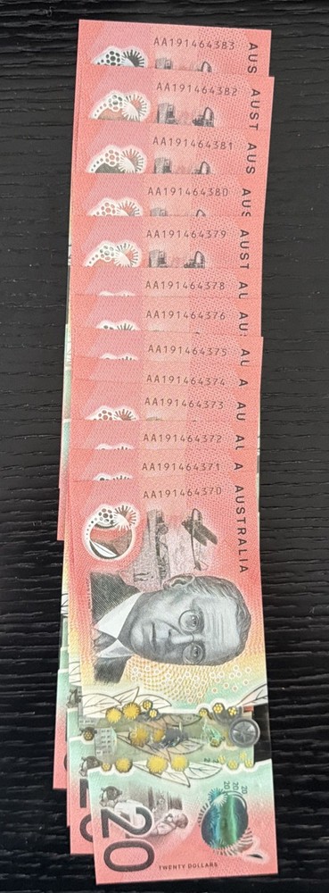 2019 $20 AA19 - Consecutive Bank Notes  x 13 UNC