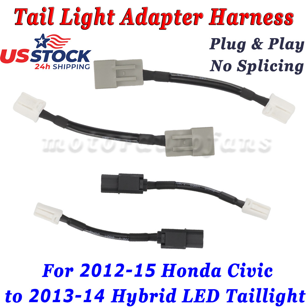 Plug & Play Tail Light Adapter Harness for 2012-15 Civic to Hybrid LED Taillight