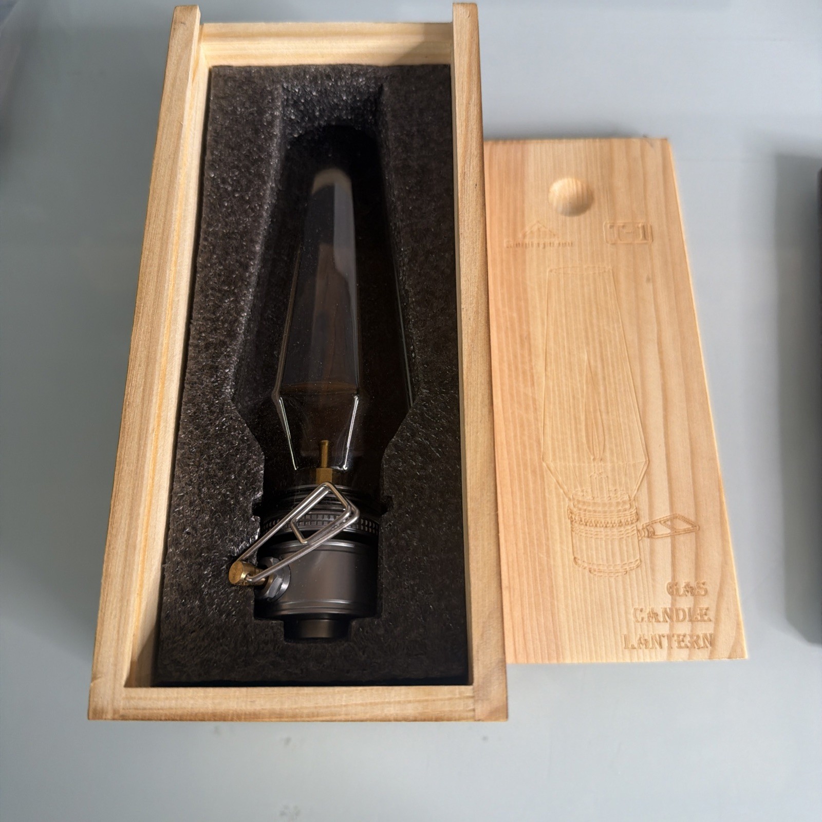 CAMPINGMOON Camping Gas Lantern with Wooden Lantern Case T-1