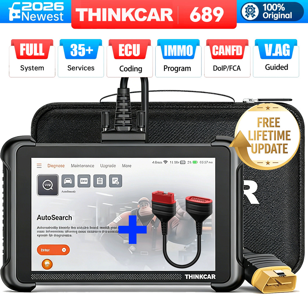 THINKSCAN 689 ECU Coding OBD2 Scanner Car System Diagnostic Tool CANFD DOIP FCA