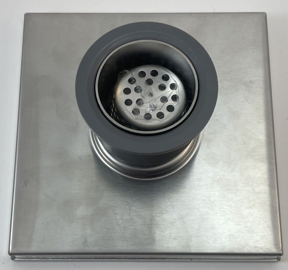 B&K 6? Zero Pattern Grating Square Model Shower Drain, Polished Chrome Open Box