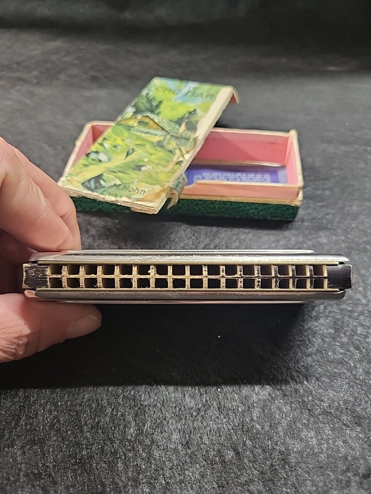 Vntg M Hohner Harmonica The Echo Harp Box Has Damage