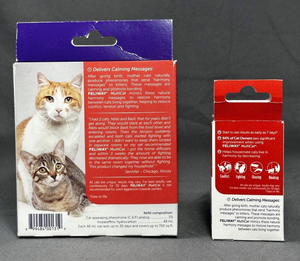 FELIWAY MULTICAT Plug In Diffuser With Refill Sealed Plus 1 NEW Extra Refill