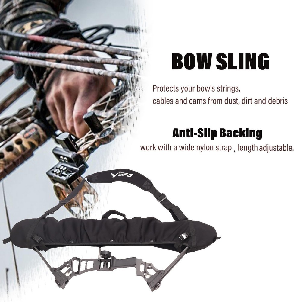 Archery Bow Sling Case Shoulder Strap Carrying Protective Compact Bag
