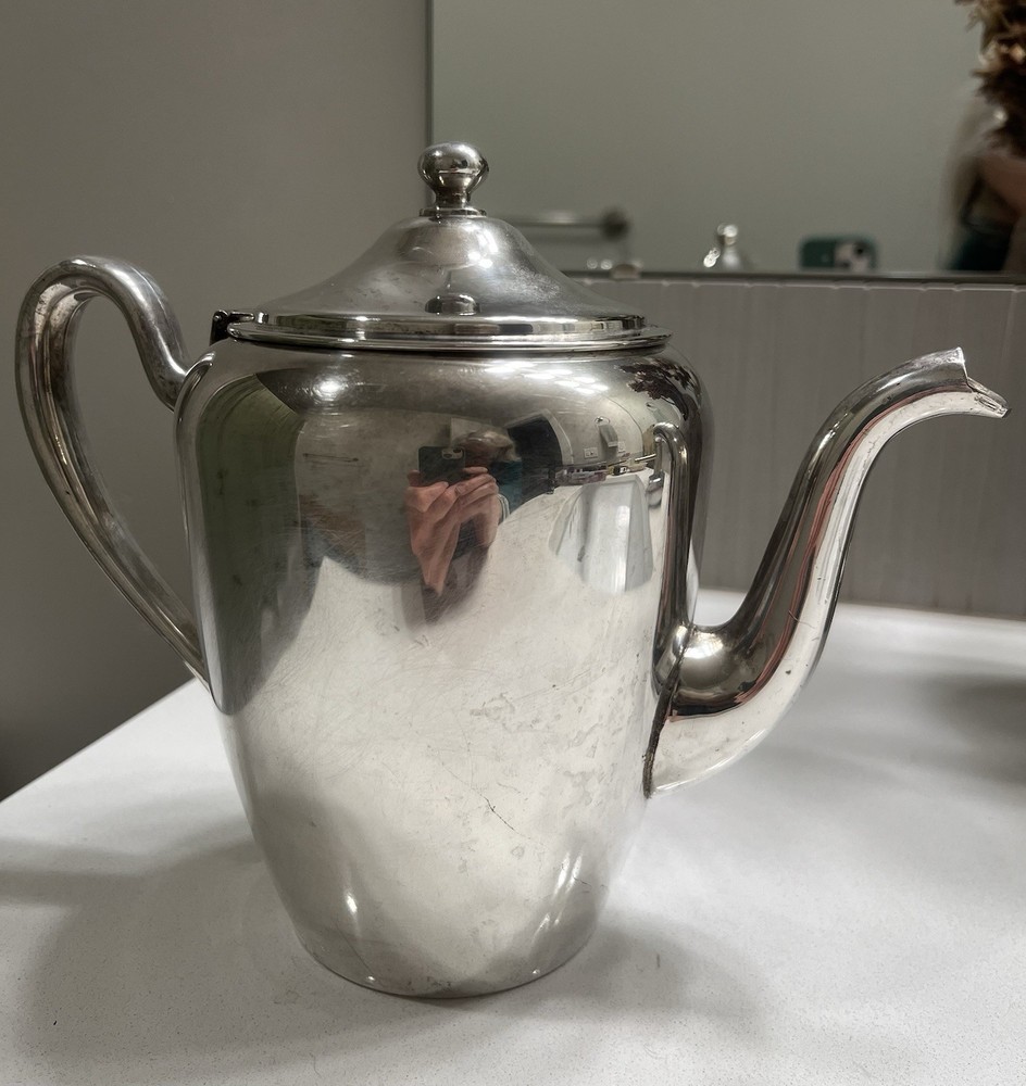 Vintage Silver On Copper Teapot