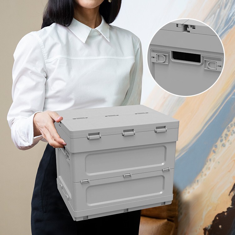 Folding Storage Camping Box with Table, 3 in 1 Lightweight Camp Storage Box