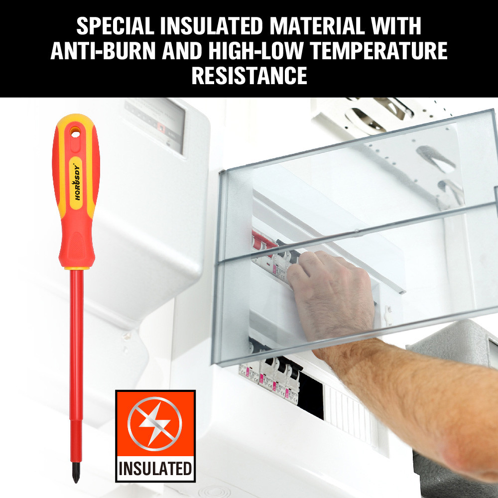 Insulated Slotted & Phillips Electricians Screwdrivers Set Magnetic Tool 6 Piece