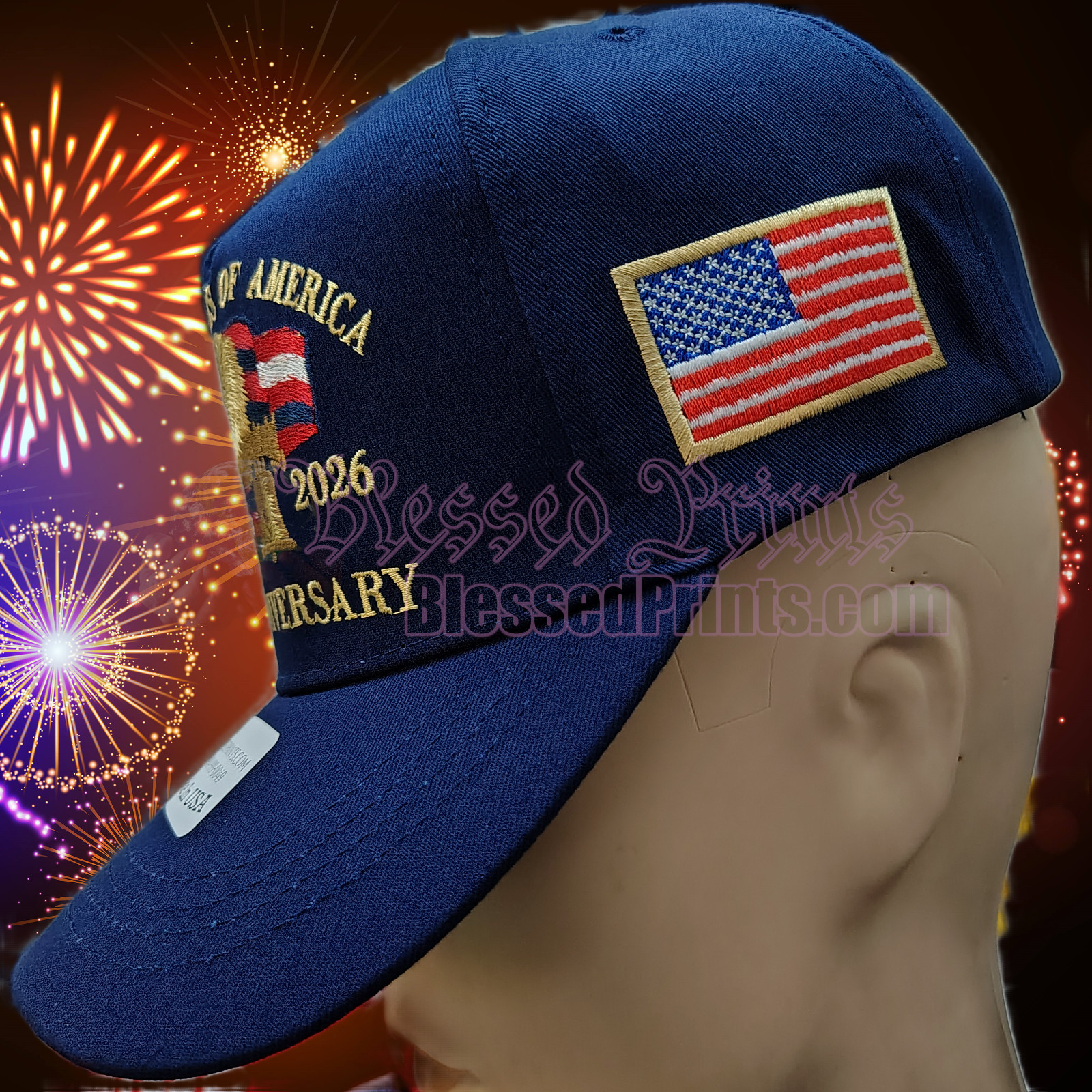 USA 250th Anniversary Hat Cap Eagle 1776 2026 Navy Embroidered Made In USA V1.0