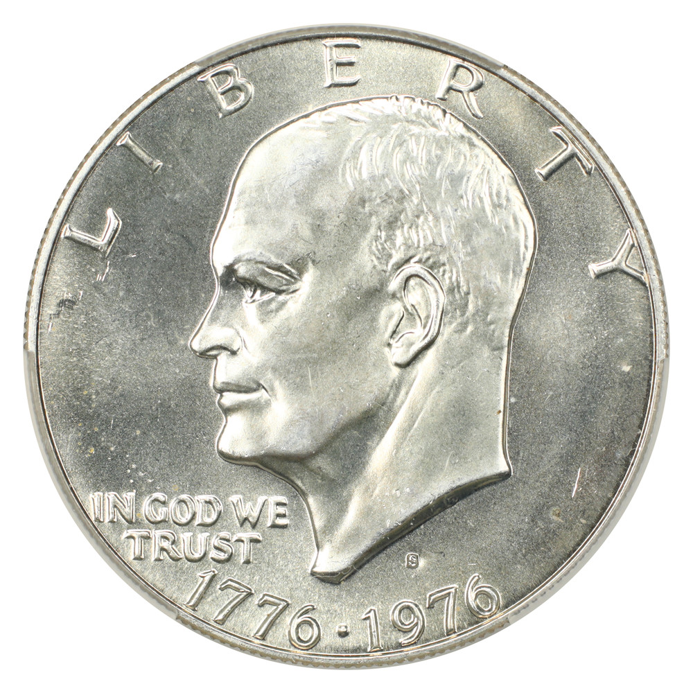 1976-S $1 Silver CACG MS65 - Ike Dollar