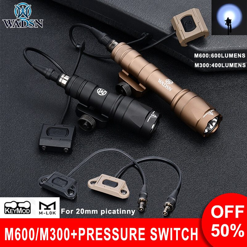 HuntingTactical M300 M600 Flashlight ModButton Remote Switch Airsoft Torch Light