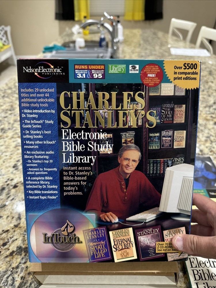 Charles Stanley Electronic Bible Study Library Quick Start Guide 2 CD 1998 Rare