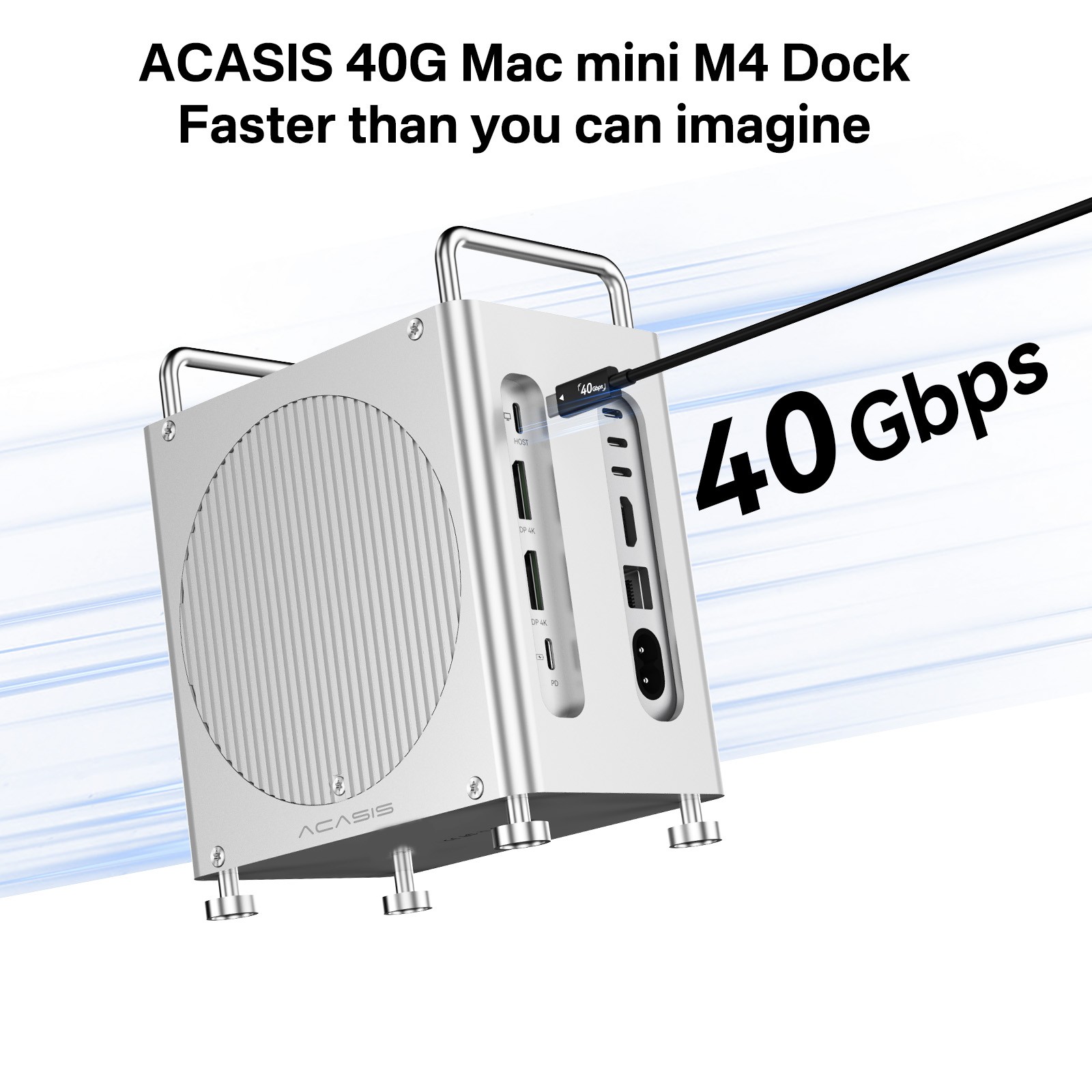 ACASIS 8-in-1 40Gbps Mac mini M4 Workstation NVMe SSD Enclosure Dual DP 4K@60Hz