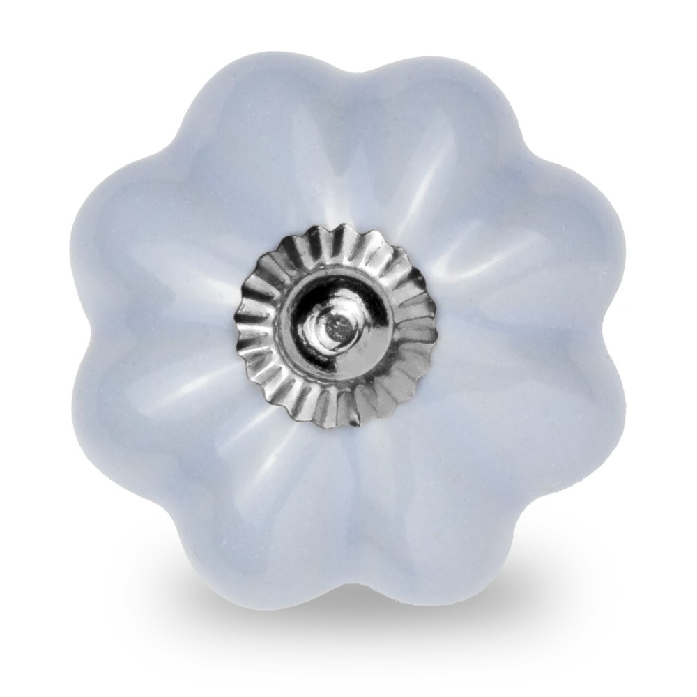 ⭐ Pumpkin Greyish Blue Ceramic Door Knobs Cabinets Cupboard Drawers Pulls Handle