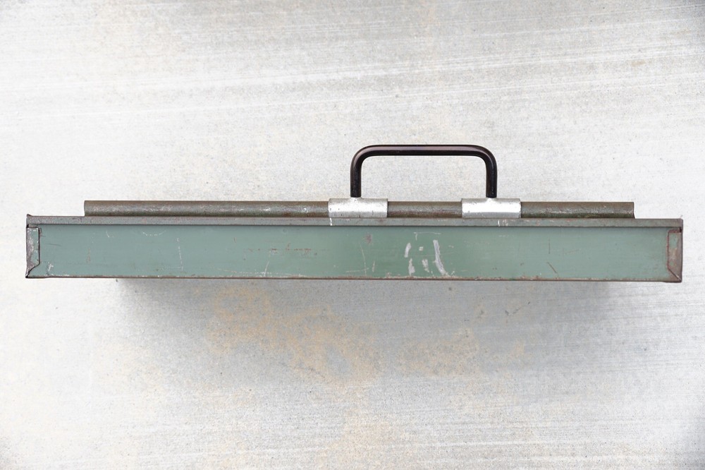 Vintage Duplex GREEN Metal Tool Box Handle Insert