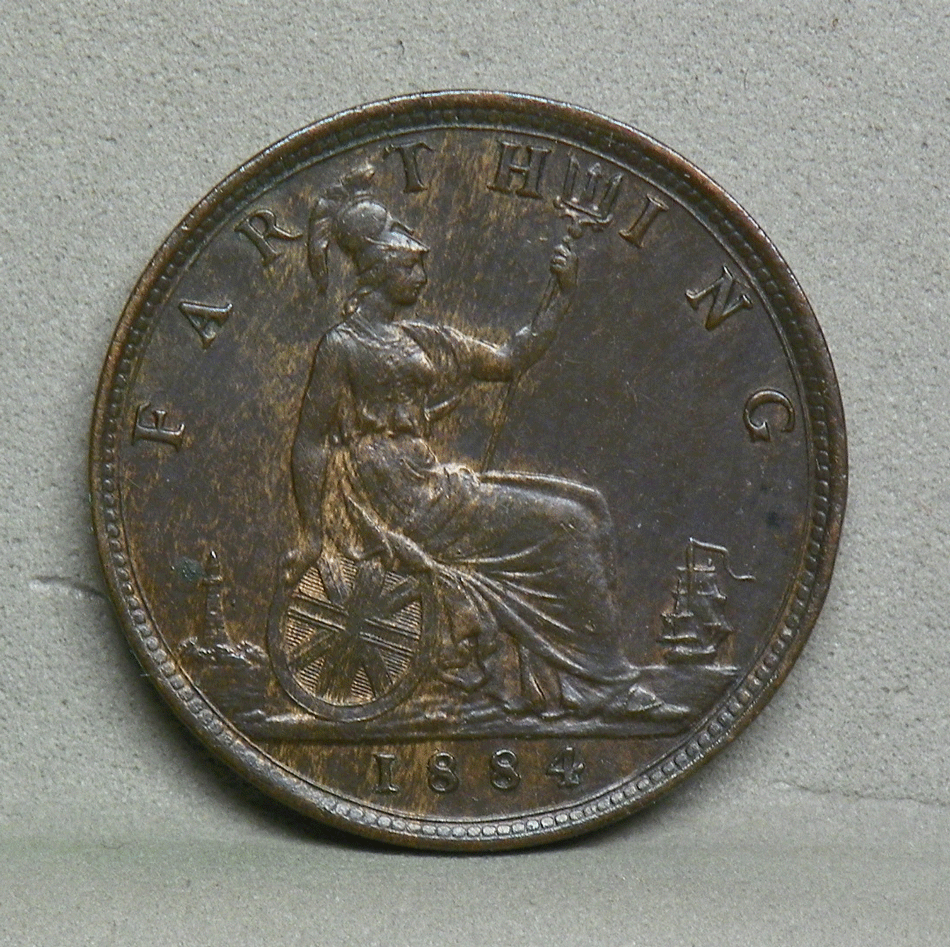 1884 GREAT BRITAIN Farthing, KM.753 (PT-58)