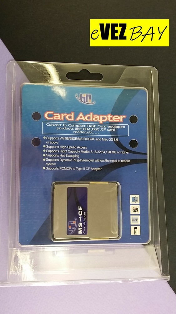 HN - CARD ADAPTER FOR Compact Flash Memory - Windows 98/Me/2000/XP MacOS 8.6