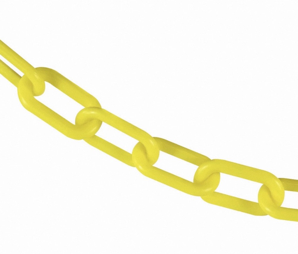 Plastic Chain, Yellow, 100 Ft Length, Gloss, 51002-100