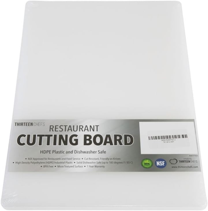Extra Lar Plastic Cutting Board - 1/ Thi White HDPE for