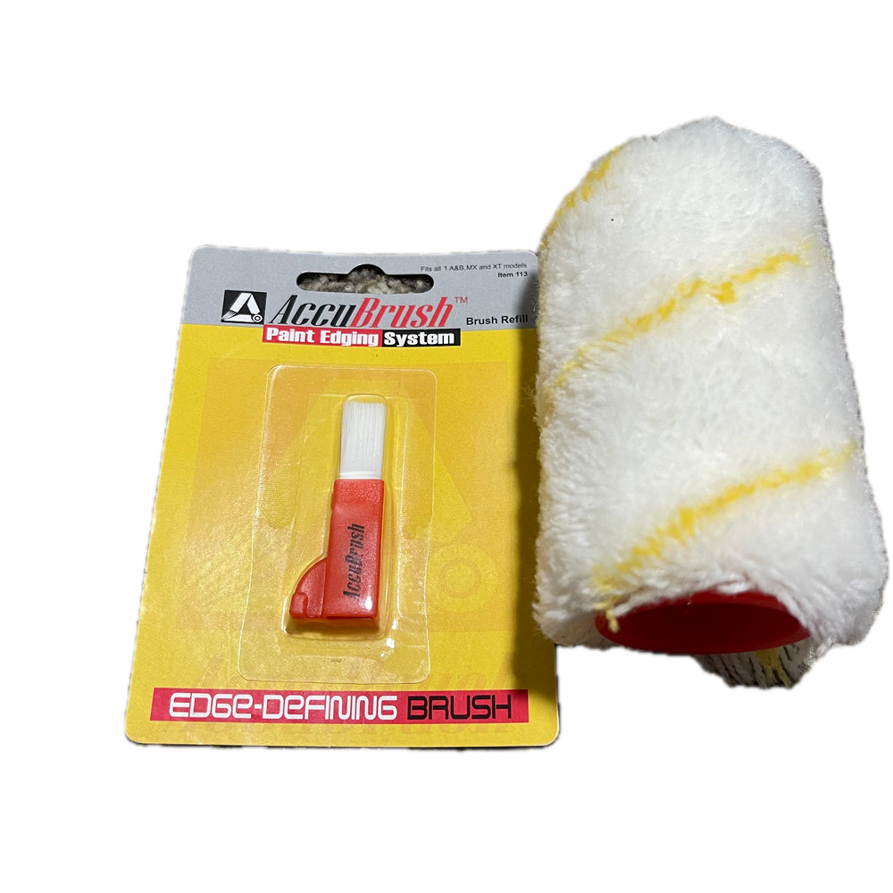 AccuBrush MX2 Paint Edger Edging System Refills Roller + Edge Brush - NEW
