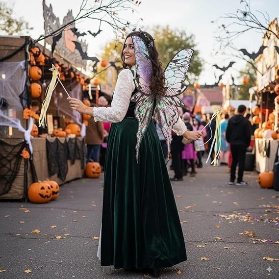 Fairy Wings Costume Set for Adults - Cosplay Accessories with 31.5"x29.5" But...