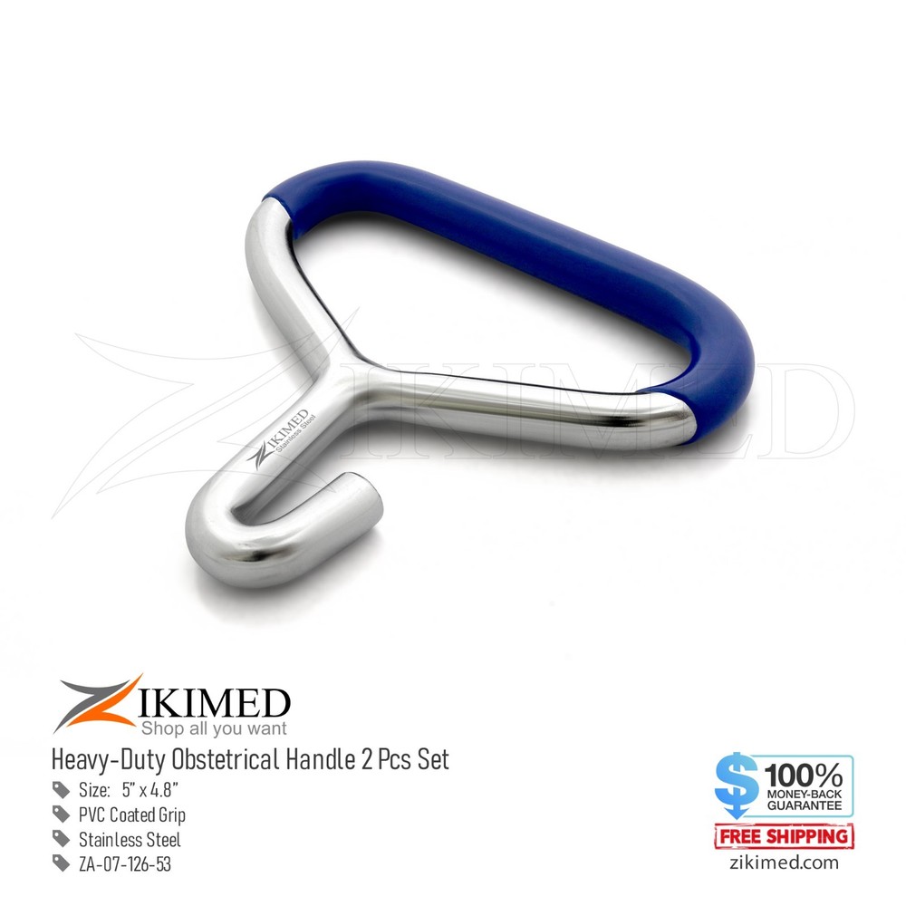 Obstetrical Chain Handle Chrome Plated with Rubber Grip for Cattle OB Procedures