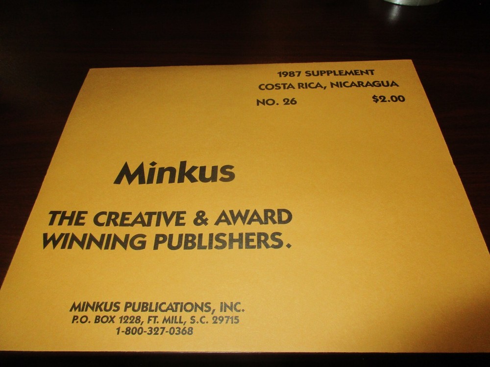 "MINKUS" 1987  SUPPLEMENT COSTA RICA, NICARAGUA  #26  W/FREE SHIPPING!!!