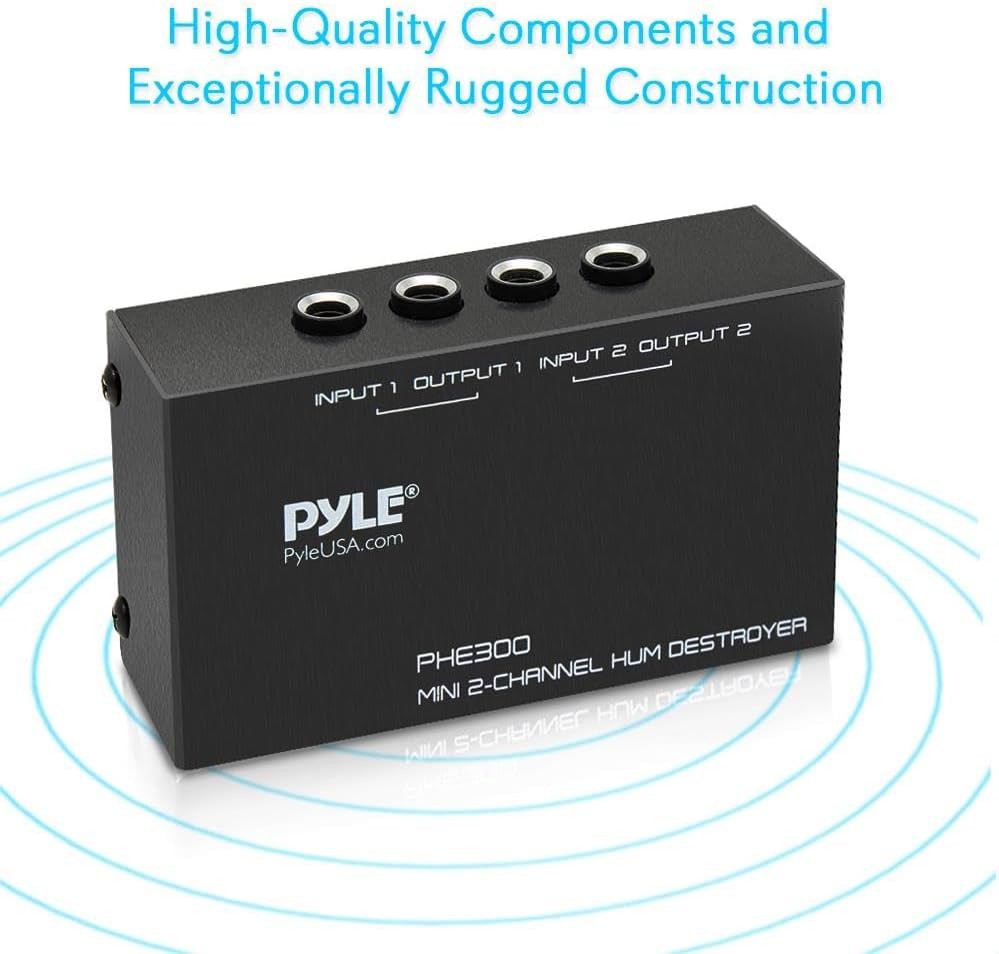 -PRO Compact Mini Hum Eliminator Box-2 Channel Passive Ground Loop Isolator, Noi