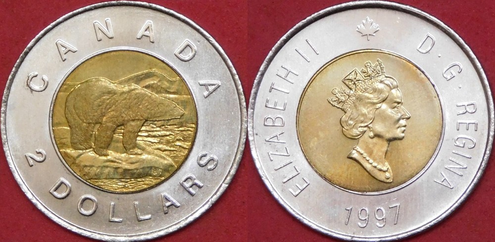 Brilliant Uncirculated 1997 Canada 2 Dollars From Mint's Roll